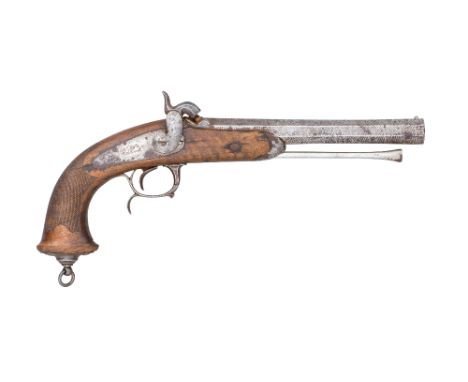 ‡A .700 CALIBRE FRENCH MODEL 1833 PERCUSSION RIFLED OFFICER'S PISTOL with octagonal swamped sighted polygroove rifled barrel,
