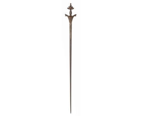A SOUTH INDIAN RAPIER, LATE 15TH/16TH CENTURY, PROBABLY MALABAR in excavated condition, with associated long slender blade of
