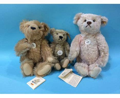 Three modern Steiff teddy bears