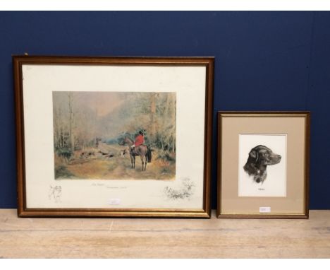 After Roz Goody colour print ' The Belvoir Bartestree Wood' signed in pencil 295/580 on mount &amp; BB watercolor 'Labradors 