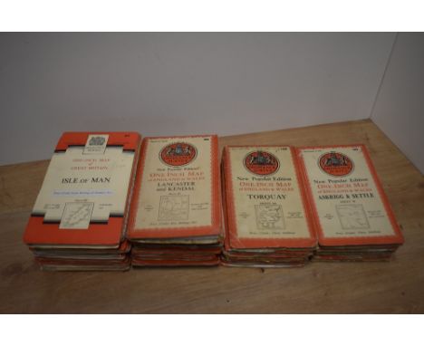 Maps. A small carton of Ordnance Survey One-Inch maps of England &amp; Wales. 6th edition. Includes those for Lancaster &amp;
