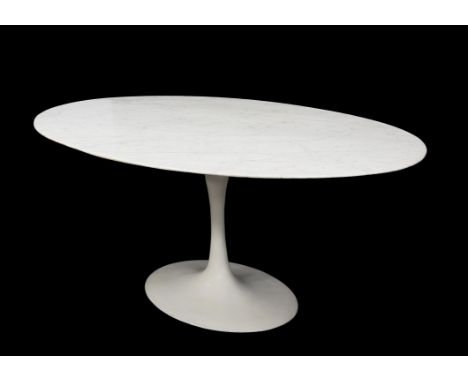 AKnoll Studios Tulip Dining Tabledesigned byEero Saarinen (1910-1961) in 1957 , The oval top is in Carrera marble , the feet 