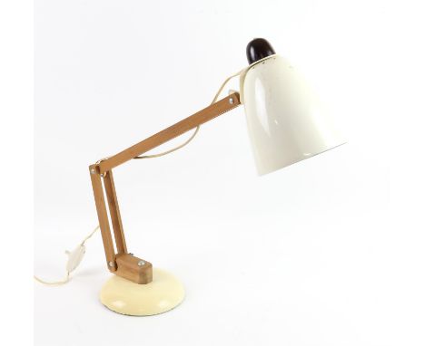 Cream Anglepoise lamp, height fully extended including base 65cm. 