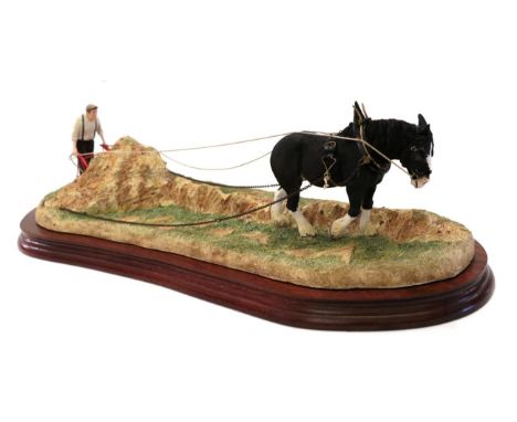 Border Fine Arts 'A Clean Sweep' (Standard Edition), model No. B0591A by Ray Ayres, limited edition 626/950, on wood base wit
