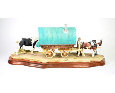 Border Fine Arts 'Arriving at Appleby Fair', (Bow Top Wagon and Family), model No. B0402 by Ray Ayres, limited edition 464/60