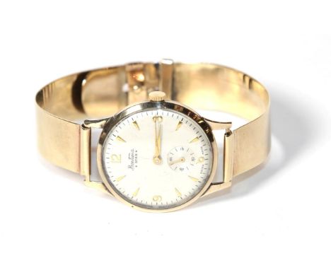 A Bentima 9 carat gold wristwatch, with a 9 carat gold bangle strap 