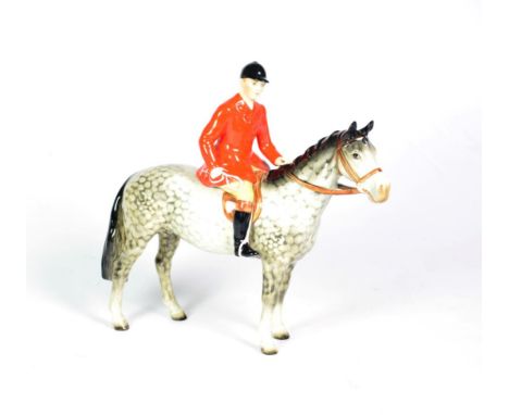 Beswick Huntsman, Style Two: Standing, model No. 1501, Rocking horse grey gloss (a.f.) .  There is fine crazing in parts and 