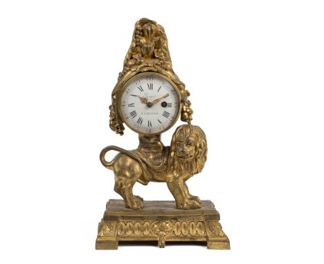 A late 18th/early 19th century timepiece The ormolu case by Antoine Philippe Pajot (c.1730-1781 Paris), with his stamp beneat