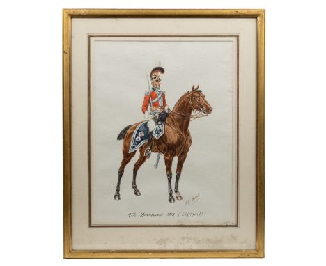 F. G. Rolph, a collection of eight portraits representing Mounted British Army regiments To include '4th Dragoons 1815'; '1st
