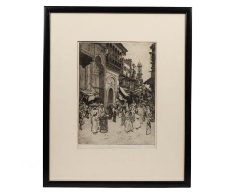 Robert Charles Goff (Irish 1837-1922) Cairo, a market scene, etching, signed lower right 'Goff'.30cm high x 22.5cm wideQty: 1