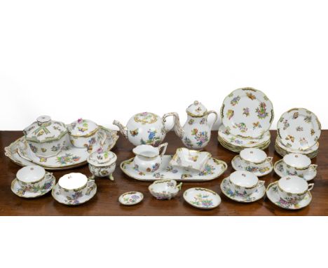 A Herend porcelain Queen Victoria tea service together with further items of Herend porcelain To include a teapot and hot wat