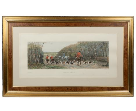 A set of three offset lithograph hunting prints Engraved by C. R. Stock after E. A. S. Douglas. Framed as a set of three to i
