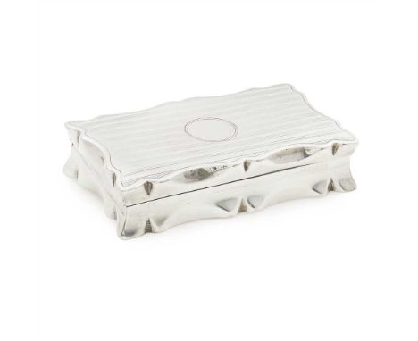 An Edwardian patch box T H Hazlewood &amp; Co, Birmingham 1908, of moulded rectangular form, engine turned detail to lid with