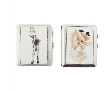 A modern cigarette case William Neale &amp; Son Ltd, Birmingham 1938, of rounded square form, engine turned detail with appli