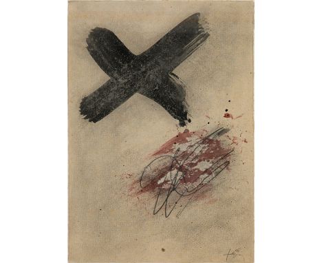 ANTONÍ TÀPIES PUIG (Barcelona, 1923 - 2012).Untitled, 1970.Paint and pencil on cardboard.Attached certificate of authenticity