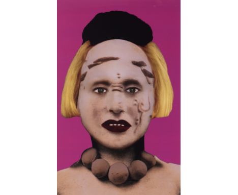 ORLAN (Saint-Étienne, France, 1947)."Disfiguration-Refiguration, Pre-Columbian Self-hybridizations, No. 21, 1999.Photograph. 