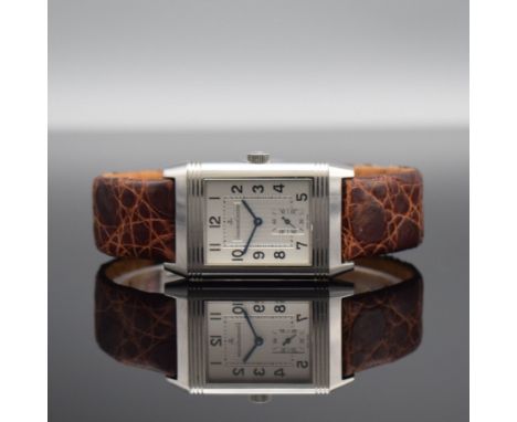 Jaeger-LeCoultre Reverso Grand Taille Armbanduhr in Stahl,  Schweiz um 2005, Handaufzug, Ref. 270.8.62, um 180 Grad drehb. We