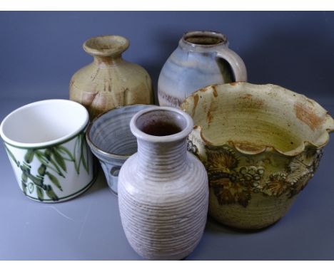 POOLE, STUDIO &amp; GERMAN POTTERY STONEWARE VASES, JUGS &amp; PLANTERS