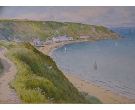WARREN WILLIAMS ARCA watercolour - coastal scene Nefyn Bay, signed, mounted and framed, 25 x 37cms Condition Report: conditio