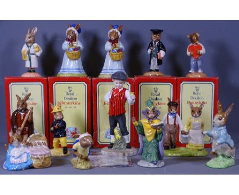 ROYAL DOULTON BESWICK BUNNYKINS &amp; BEATRIX POTTER FIGURINES (7) with a Royal Worcester Limited Edition Y Cymro Bach, Welsh