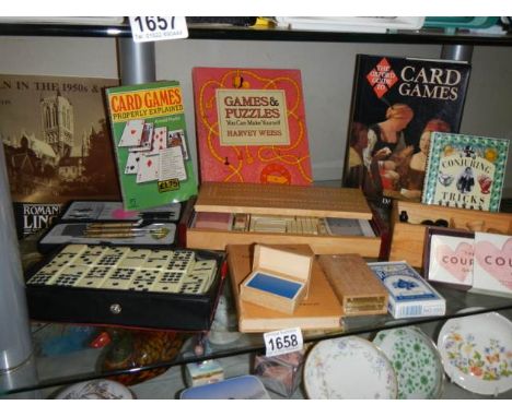 A mixed lot of old games including Chess, Dominoes etc.,