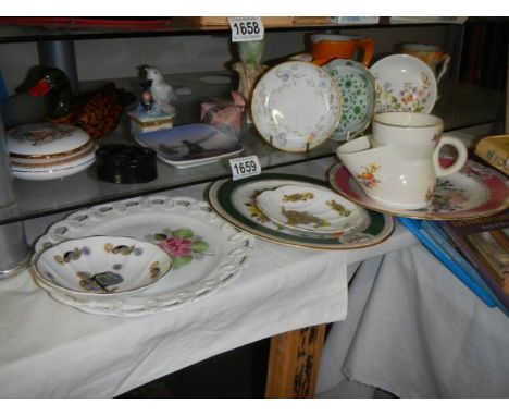 A shelf of miscellaneous items.