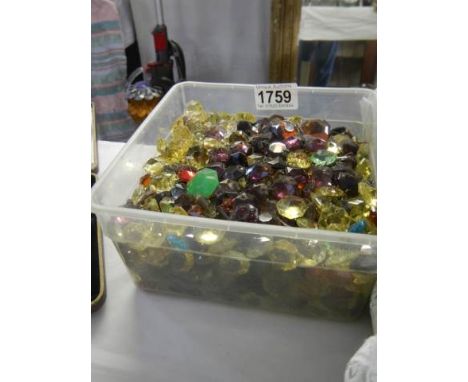 A large lot of coloured glass chandelier buttons.