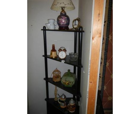 A corner shelf with a mixed lot of ceramics, COLLECT ONLY.