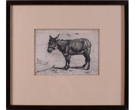 Lion, van der Gabriel "Little Donkey", etching/paper, h 10 x w 14.5 cm (annotation on the reverse).