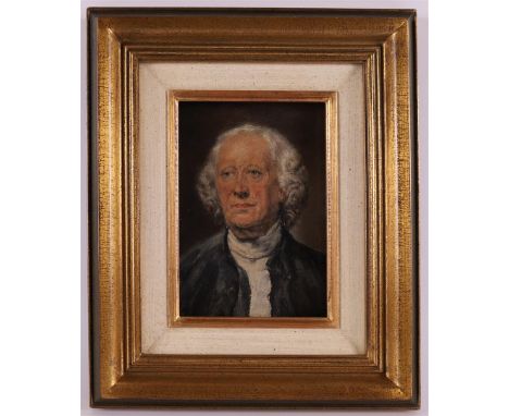 French school 19th century "Portrait of a nobleman", marouflé, h 19 x w 15 cm.