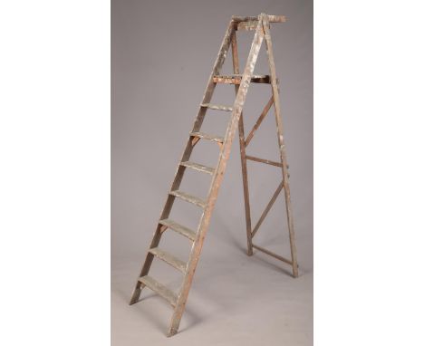 Vintage Wooden 7ft Step Ladders.  