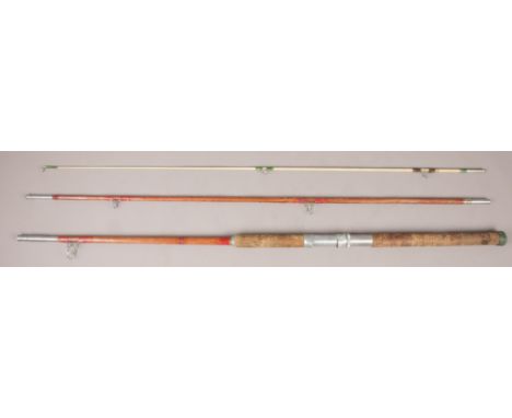 A vintage split cane fishing rod.  