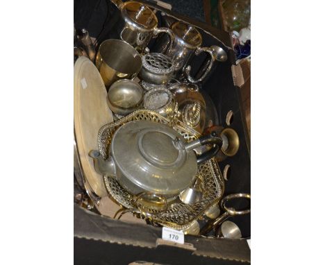 Plated ware - an E.P.N.S bread board;  entree dish and cover;  egg cup stands;  etc 