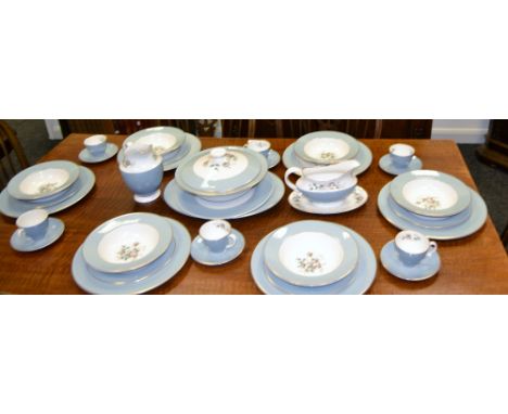 A Royal Doulton Rose Elegans pattern tea and dinner service, for six etc