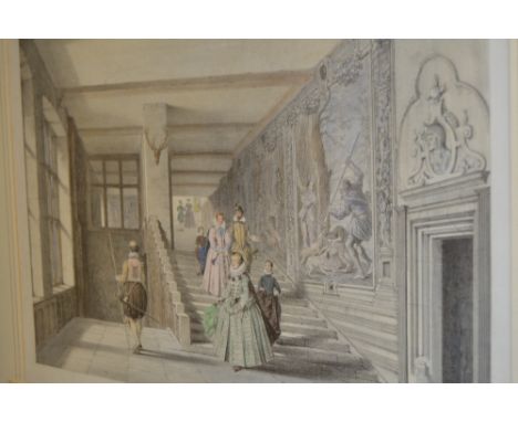 Chas Barker, by and after, The Five Sisters, York;  others, A F Affleck, Albu;  Joseph Nash, after, Grand Staircase, Hardwick