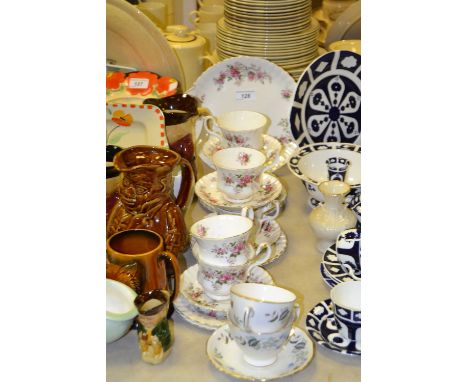 A Royal Albert Lavender Rose tea service, for six, comprising 6 cups, 6 tea plates and 5 saucers