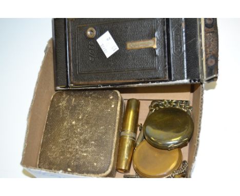 A gentleman's open faced pocket watch;  others;  a pocket combination tool/corkscrew;  a Kodak camera 