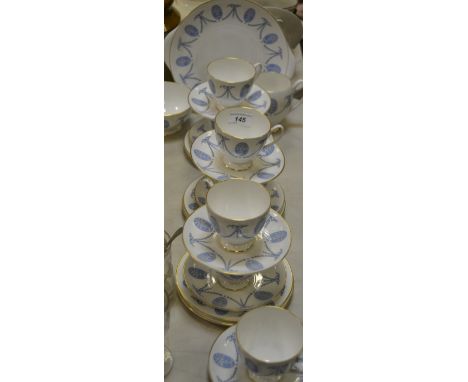 A Shelley Osterley pattern tea service for six