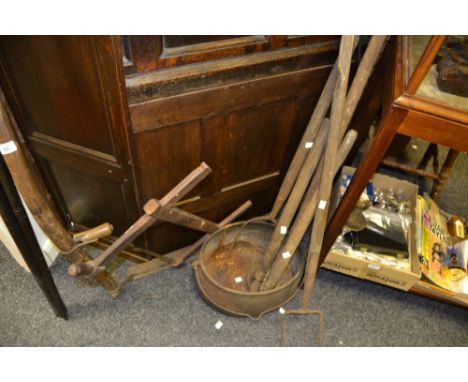Agricultural Implements- a scythe, a pitch fork, bolt croppers; etc