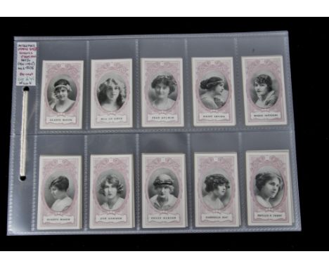 Cigarette Cards, Actresses, two sets, both Will's Scissor Overseas Issue, Actresses (mauve surround set of 30) and Cinema Sta