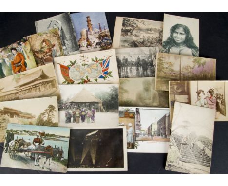 Postcards, a group of approx 120 loose cards from the early 1900's including, Japan RP's ( hand tinted) Bermuda donkey cart, 