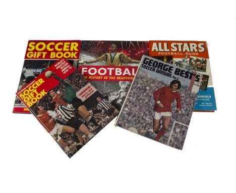 Football Books, thirty plus including annuals, Tribute to a Legend, Eagle and Charles Buchan