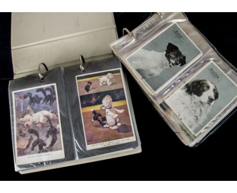 Postcards, a collection of approx 180 cards in two modern albums, Mostly Dogs, some comic, portrait, Bonzo section, RP's etc 