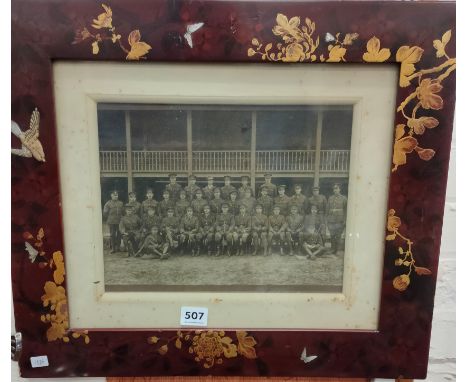 ORIENTAL FRAMED PHOTOGRAPH OF ARMY OFFICERS