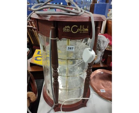ORIGINAL VINTAGE COLIBRI ROTATING CIGARETTE LIGHTER SHOP DISPLAY CASE