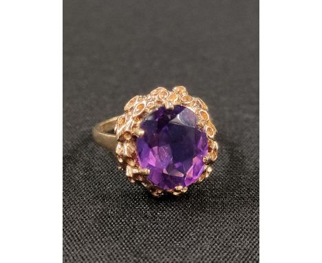 9CT GOLD AMETHYST RING