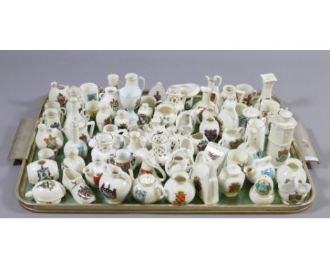 A good collection of assorted crested ware of various shapes to include Arcadian and Willow Art.