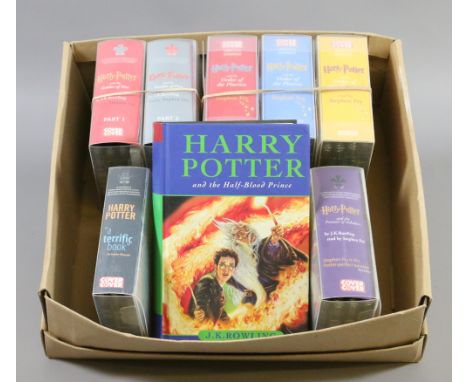 A Harry Potter First Edition book entitled 'Harry Pottery and the Half Blood Prince' along with a collection of Harry Potter 