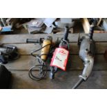 (3) Electric Grinders - (1) DEWALT 4.5" (1) Milwaukee 4.5" and (1) Black & Decker 7.5"