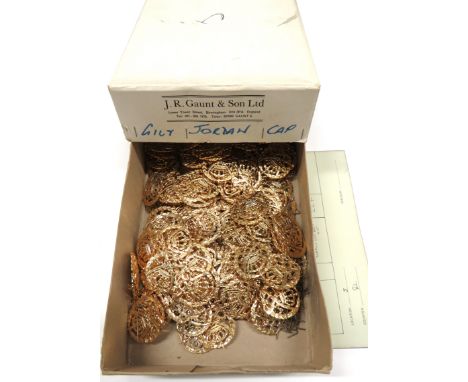 Original Maker's Box Of Jordan Forces Cap Badges gilt Jordan cap badge on brooch fitting. &nbsp;Contained in J R Gaunt &amp; 
